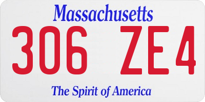 MA license plate 306ZE4