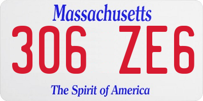 MA license plate 306ZE6