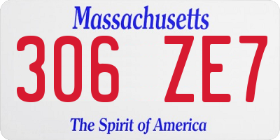 MA license plate 306ZE7