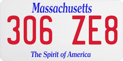 MA license plate 306ZE8