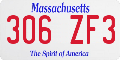 MA license plate 306ZF3