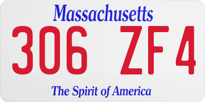 MA license plate 306ZF4