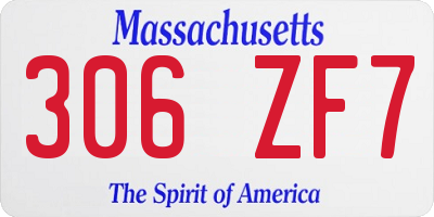MA license plate 306ZF7