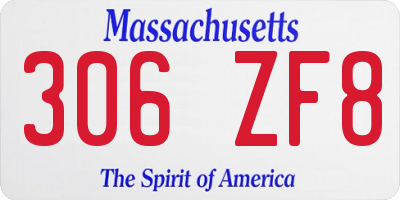 MA license plate 306ZF8