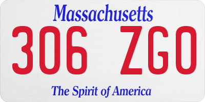 MA license plate 306ZG0