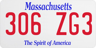MA license plate 306ZG3