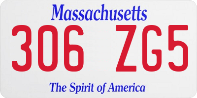 MA license plate 306ZG5