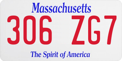 MA license plate 306ZG7