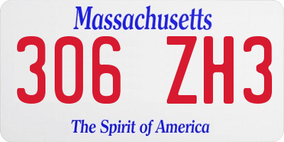 MA license plate 306ZH3
