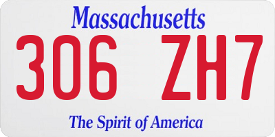 MA license plate 306ZH7