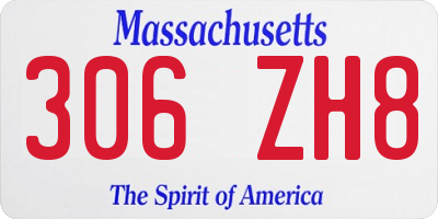 MA license plate 306ZH8