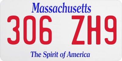 MA license plate 306ZH9