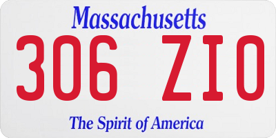 MA license plate 306ZI0
