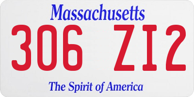 MA license plate 306ZI2