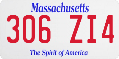MA license plate 306ZI4