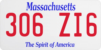 MA license plate 306ZI6