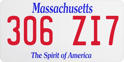 MA license plate 306ZI7