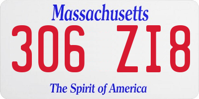 MA license plate 306ZI8