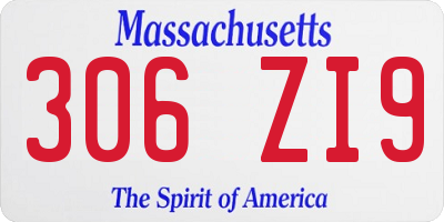 MA license plate 306ZI9
