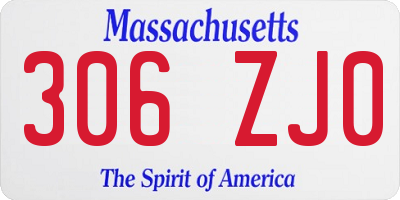 MA license plate 306ZJ0