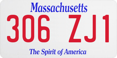 MA license plate 306ZJ1