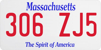 MA license plate 306ZJ5