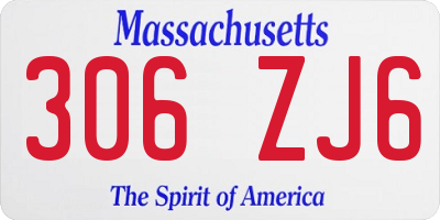 MA license plate 306ZJ6