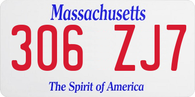 MA license plate 306ZJ7