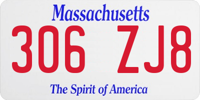 MA license plate 306ZJ8