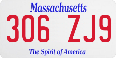 MA license plate 306ZJ9