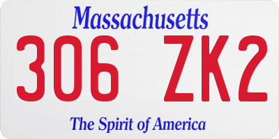 MA license plate 306ZK2