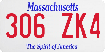MA license plate 306ZK4