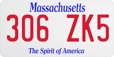 MA license plate 306ZK5