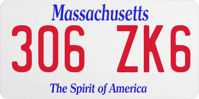 MA license plate 306ZK6