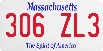 MA license plate 306ZL3
