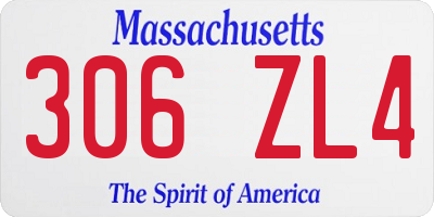 MA license plate 306ZL4