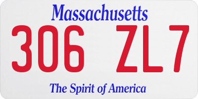 MA license plate 306ZL7