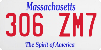 MA license plate 306ZM7