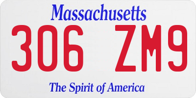 MA license plate 306ZM9