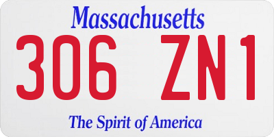 MA license plate 306ZN1