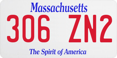 MA license plate 306ZN2