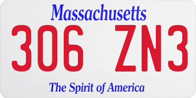 MA license plate 306ZN3