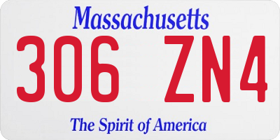 MA license plate 306ZN4