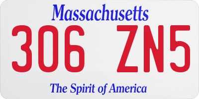 MA license plate 306ZN5
