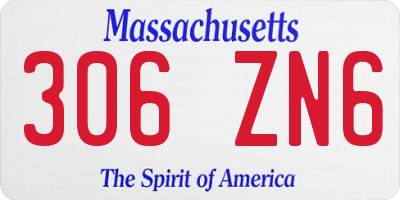 MA license plate 306ZN6