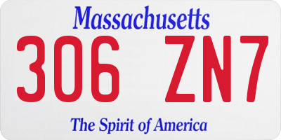 MA license plate 306ZN7