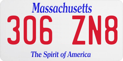 MA license plate 306ZN8