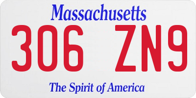 MA license plate 306ZN9