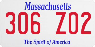 MA license plate 306ZO2