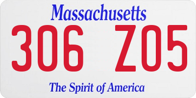 MA license plate 306ZO5